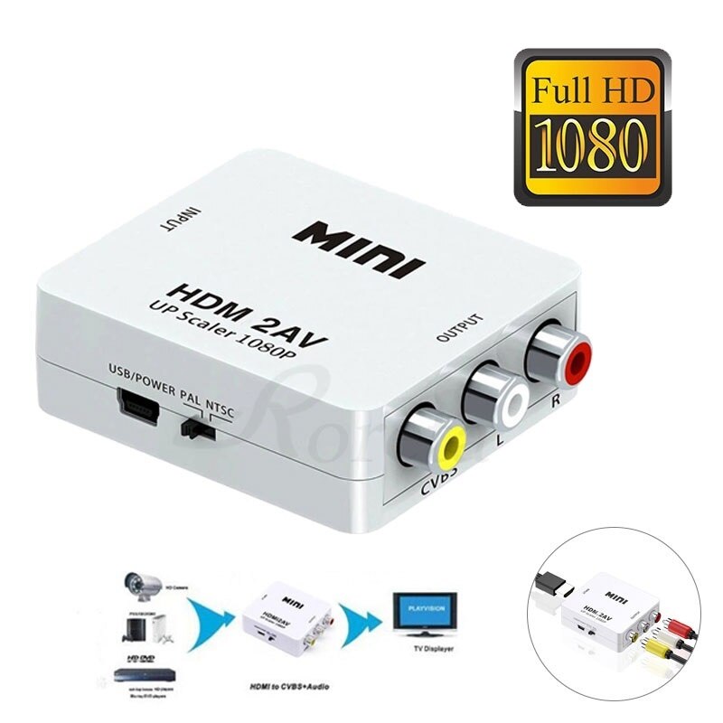 HDMI-AV Ϸ Ϳ ȣȯ HD  Ʈ  HD TO RCA AV/CVSB L/R  1080P  NTSC PAL